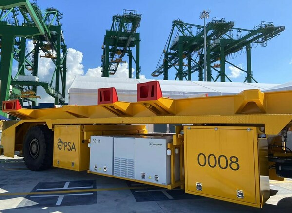 AGV, powered by Durapower, at PSA Tuas Port. Image: Durapower Group
