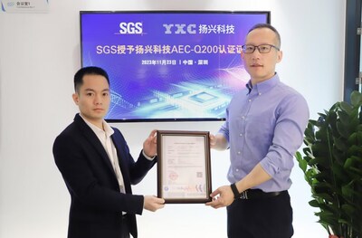 SGS与深圳扬兴科技举办“SGS授予扬兴科技AEC-Q200认证证书”颁证仪式