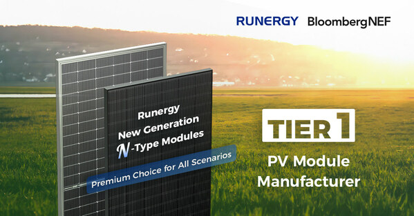 Runergy Ranked as a BloombergNEF Tier 1 PV Module Manufacturer
