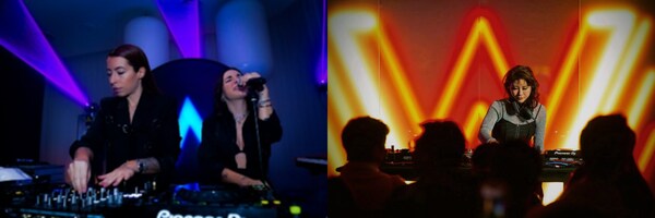 從左至右：DJ Giolì & Assia 及 DJ Qrion演繹W音樂精髓