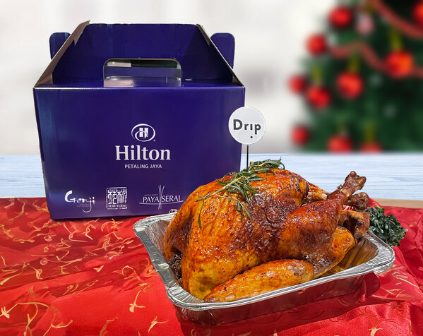 Hilton Petaling Jaya's newly launched outlet, Drip, features festive take away boxes with Roasted Turkey, New Zealand Sirloin, Christmas Yule Log, Pies and more.