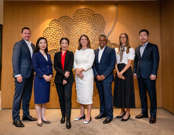 QIC's Ryan Gordon, Ayako Mitsui, Vicky Wei, CEO Kylie Rampa, Ravi Sriskandarajah, Shiree Hocking and Ryan Choi at the Australian investment manager's new Singapore office.