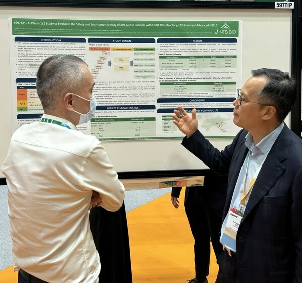 Professor Cho, Byoung Chul, poster presentation of Phase 12 study of its Novel Oral 4th Generation EGFR-TKI ‘JIN-A02’ at the European Society for Medical Oncology Asia in Singapore (ESMO Asia 2023)