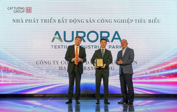 HCMC, Vietnam (29/11) - The Cat Tuong Group representatives proudly received the 'Best Industrial Developer' award at the Vietnam Outstanding Property Awards 2023 for its Aurora Industrial Park project. The award highlights the Group's commitment to developing impactful real estate solutions.