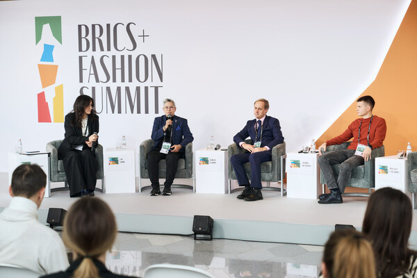 Dina Gorchakova (Project Manager for Digital Services Development at the Russian Export Center), Jay Ishak (President of the Malaysian Official Designers’ Association), and other notable speakers during the first day of BRICS+ Fashion Summit 2023