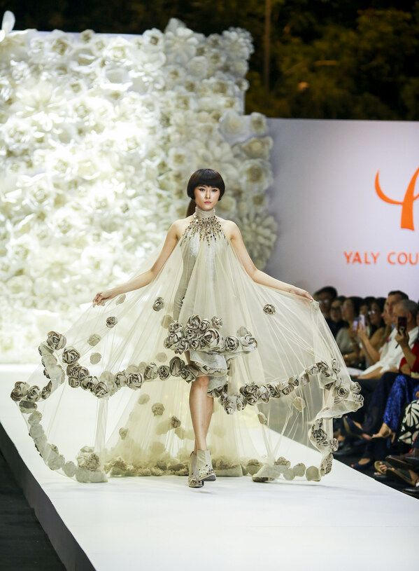 Yaly Couture combines imported and Vietnamese fabrics for 