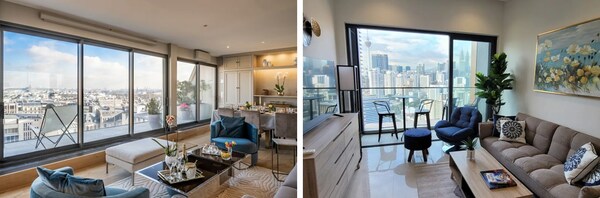 左：法国巴黎 光之城顶层公寓  右：马来西亚吉隆坡 日落城市景观房