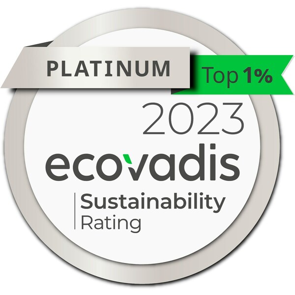 EcoVadis 지속가능성 등급 – 플래티넘 등급 획득