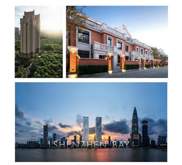 左上：MAHA缦合·北京、右上：上海露香园、下方：深圳湾一号、恒裕深圳湾、华润深圳湾瑞府