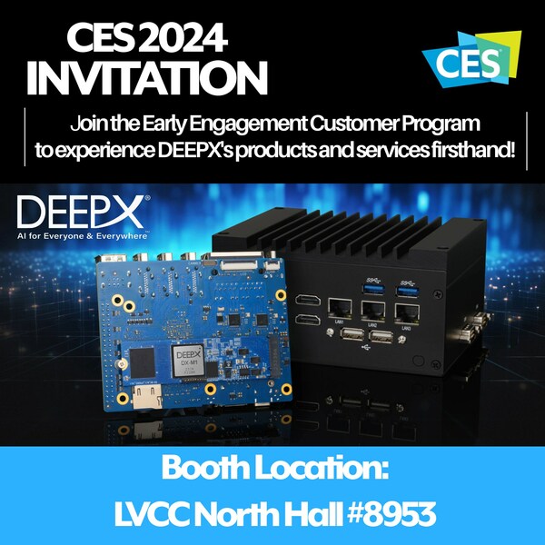 DEEPX's DX-M1 Chip Recognized at CES 2024 as Leading AI of Things Solution (PRNewsfoto/DEEPX)
