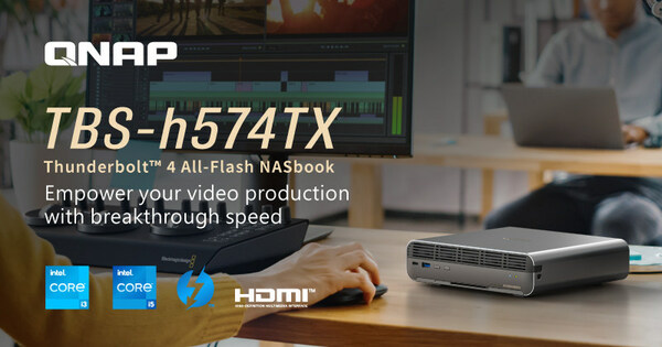 TBS-h574TX Thunderbolt™ 4 全快閃 NASbook – 強悍、美型，採用高可靠 ZFS 檔案系統，一機包辦前期與後期影片製作