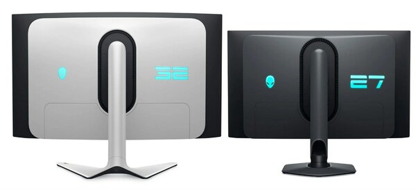 全新ALIENWARE 显示器——ALIENWARE QD-OLED 31.5英寸4K游戏显示器、ALIENWARE QD-OLED 26.5英寸360Hz游戏显示器（从左至右）