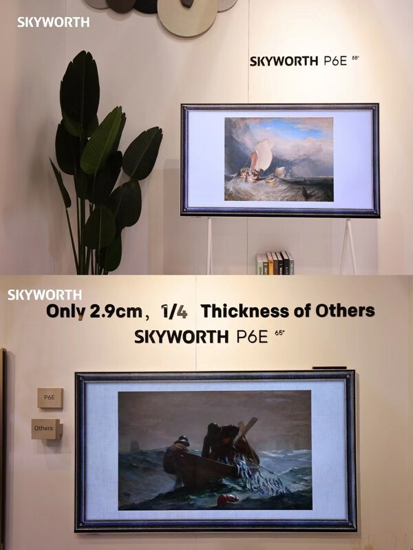 The world's first All-in-one Design Canvas Art Display TV made by SKYWORTH