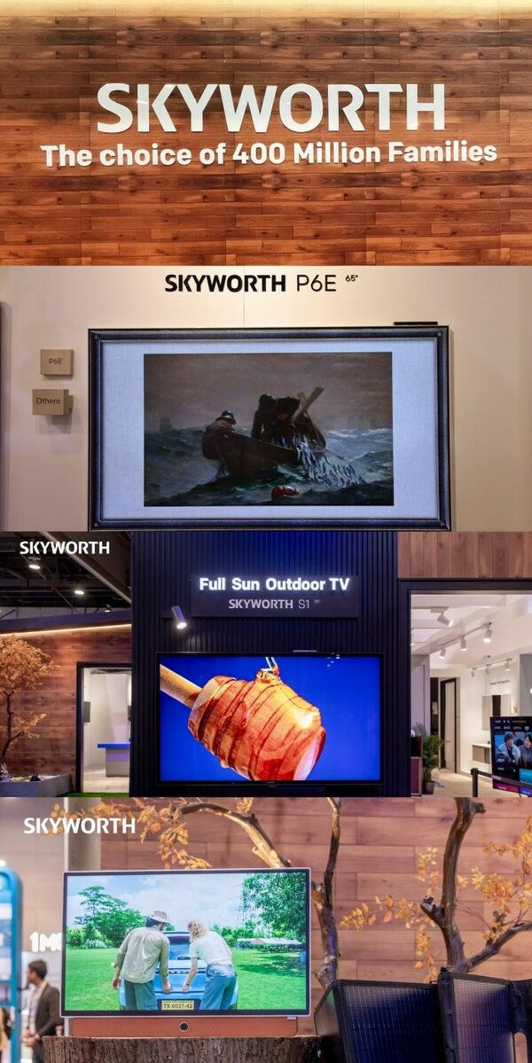 SKYWORTH  Lifestyle series TV: Clarus Full Sun Outdoor TV, Canvas Art Display, and the Companion Portable Display, offering an exquisite blend of form and function tailored to diverse lifestyles.