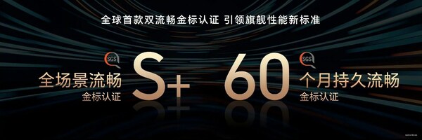 荣耀Magic6系列获SGS签发的全场景流畅S+ 及60个月持久性流畅Premium Performance金标认证证书