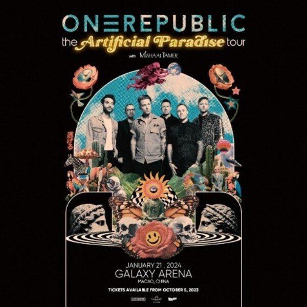 OneRepublic will take fans on an exhilarating musical journey with their brand-new world tour show titled “OneRepublic The Artificial Paradise Tour in Macao” on January 21, making them the first Western band ever to grace the stage at Galaxy Arena.
