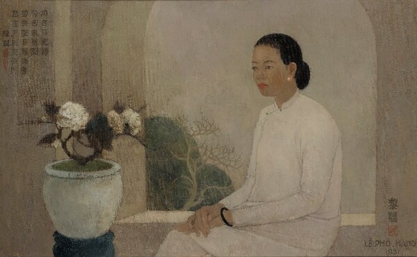 Lê Phổ. Jeune fille en blanc (Young Girl in White). 1931. Oil on canvas, 81 × 130 cm. Collection of National Gallery Singapore.