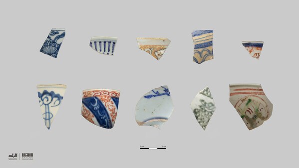 Examples of imported Chinese ceramic sherds found during archaeological excavations in historic Jeddah.