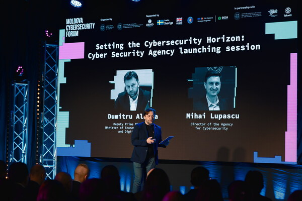 Deputy Prime Minister, Minister for Economic Development and Digitalization, Dumitru Alaiba announcing the launch of the Moldova’s Cyber Security Agency.