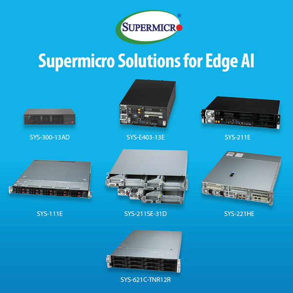 Supermicro、高度なAI機能をエッジコンピューティング環境に提供する 最新のシステムポートフォリオを発表