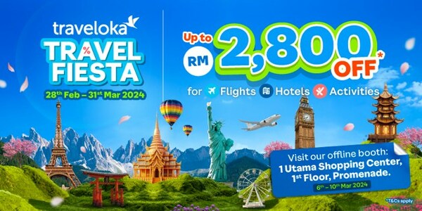 GET UP TO RM 2800+ OFF FOR YOUR HOLIDAY TREATS THE TRAVELOKA TRAVEL FIESTA