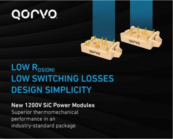 Qorvo®がコンパクトなE1Bパッケージの1200V SiCモジュールを発表