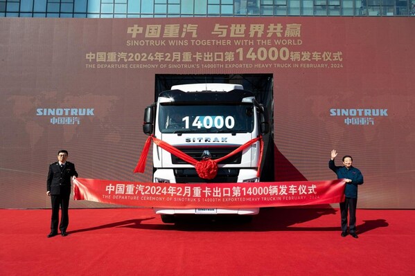 Record high - Sinotruk Heavy Truck exported more than 14,000 vehicles in Feb 2024.