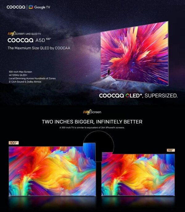 coocaa Max screen 100" QLED TV A5D