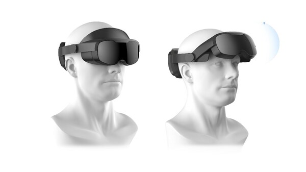 歌尔Flexible VR Glasses可直接翻转前岛（主机部分）方便用户使用
