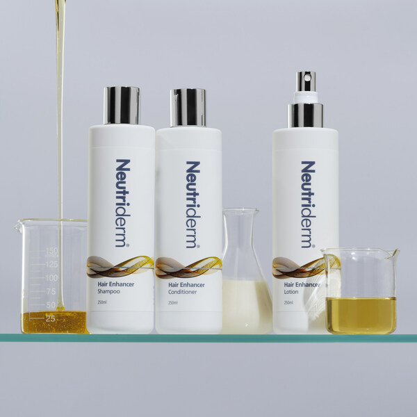 Neutriderm Hair Enhancing Shampoo, Conditioner,and Lotion (PRNewsfoto/UAS Pharmaceuticals)