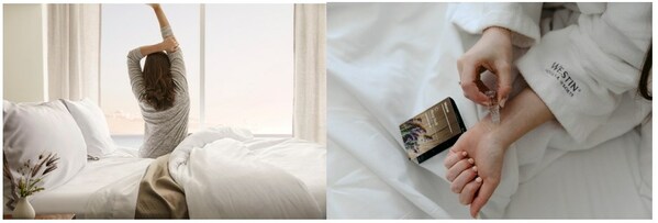 從左到右：威斯汀天夢之床(Heavenly® Bed)、酣然好夢薰衣草精油（Sleep Well Lavender Balm）