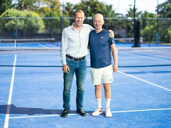 Tamas Szabo, Pepperstone Group CEO; John McEnroe, Pepperstone Global Tennis Ambassador
