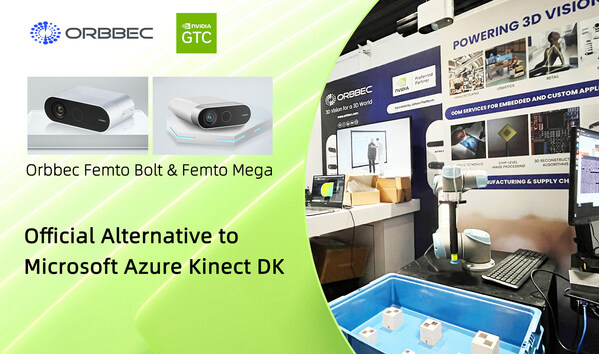 Femto Bolt & Femto Mega are the Official Alternatives to Azure Kinect DK (PRNewsfoto/Orbbec)