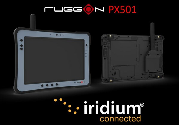 RuggON's Iridium Connected PX501 rugged tablet features a special antenna and built-in satcom module that lets you connect to the Iridium® satellite network (plus 5G and Wi-Fi 6E) – for reliable connectivity anywhere on the planet!
