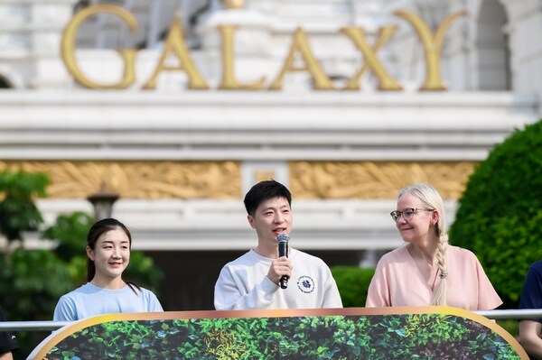 参与此次赛事的上届奥运乒乓球男子单打金牌冠军马龙先生（中）和陈梦女士（左）先后分享对此次巴黎奥运会的展望。