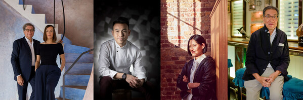 L-R: Paris-based design duo Bruno Moinard and Claire Bētaille of Moinard Bētaille; Asia’s 50 Best and Michelin-starred Chef and Krug Ambassade Vicky Cheng; Award-winning Hong Kong interior designer Joyce Wang; Hong Kong interior design legend Albert Kwan