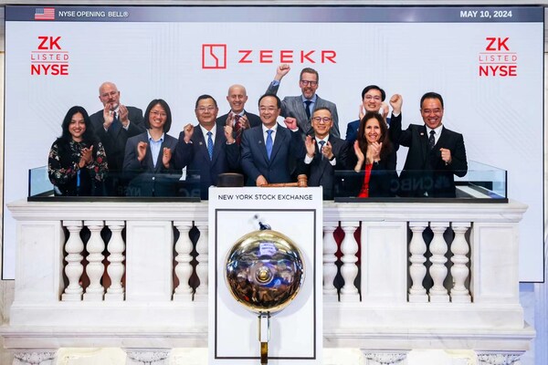 Photo shows Zeekr (ZK. NYSE) went public on the New York Stock Exchange on May 10. (PRNewsfoto/Xinhua Silk Road)