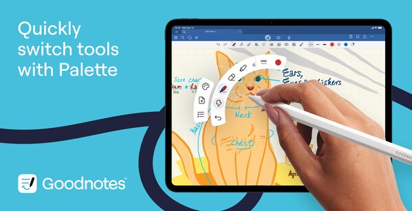 Goodnotes 針對 Apple Pencil Pro 推出全新功能，包括面板（Palette）和動態墨水（Dynamic Ink）