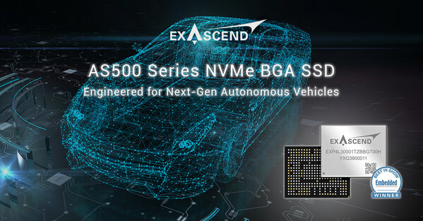 Exascend's award-winning AS500 series BGA SSD is engineered for next-generation connected and autonomous vehicles.