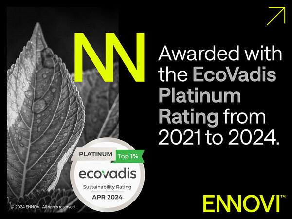 ENNOVI、持続可能性に関するEcoVadisのプラチナ格付けを獲得、4年連続は史上初