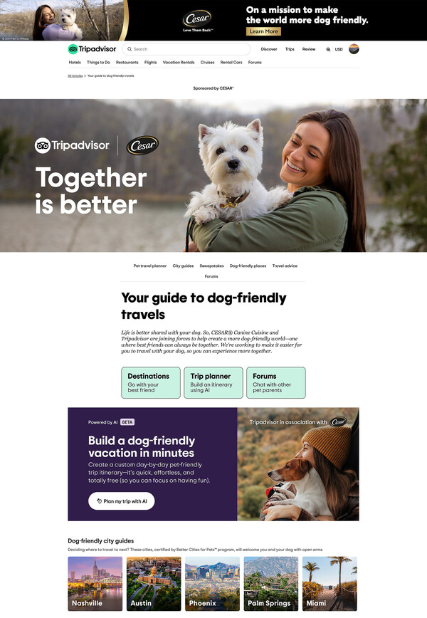 New Pet Travel Hub will connect pet parents with local adventures, and support businesses looking to accommodate them