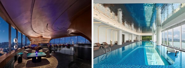 常熟希尔顿酒店崇焰特色餐厅（左）及泳池（右）