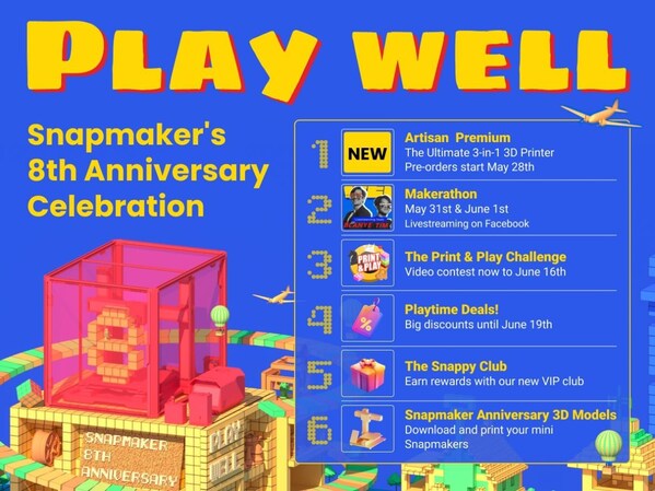 Snapmaker's 8th Anniversary Celebration Events and Offers (PRNewsfoto/Snapmaker)