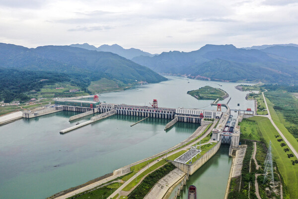 Photo taken on Sept 2, 2023 shows the Datengxia water resources management facility in Southwest China. [Photo/Xinhua]