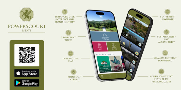 The Powerscourt Gardens Audio Tour app guides visitors and provides helpful visitor information.
