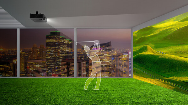 Optoma AZU517ST laser short-throw projector launches, opening a new mode for golf simulator setups.