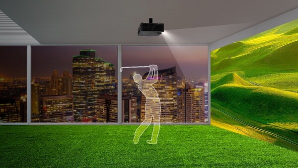 Optoma AZU517ST laser short-throw projector launches, opening a new mode for golf simulator setups.