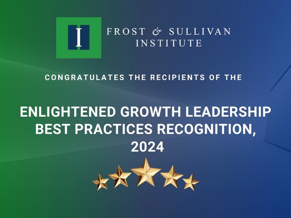 "The Enlightened Growth Leadership Best Practices Recognition represents a dedication that goes beyond traditional corporate responsibility and governance standards. These organizations are driving transformative changes in industries and societies, steering us towards a brighter and more sustainable future," said Aroop Zutshi, Director of the Frost & Sullivan Institute.