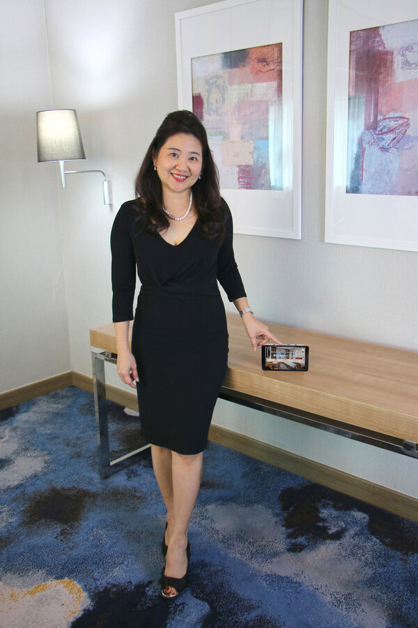 Ms Jacqueline Ho, General Manager of The Orchard Hotel Singapore introduces Aiello Voice Assistant (AVA), the latest in-room innovation designed to elevate service standards to new heights (Credit_ Orchard Hotel Singapore)