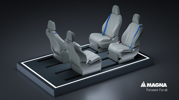 麦格纳的可重构座椅可实现灵活布局和可扩展的座舱空间